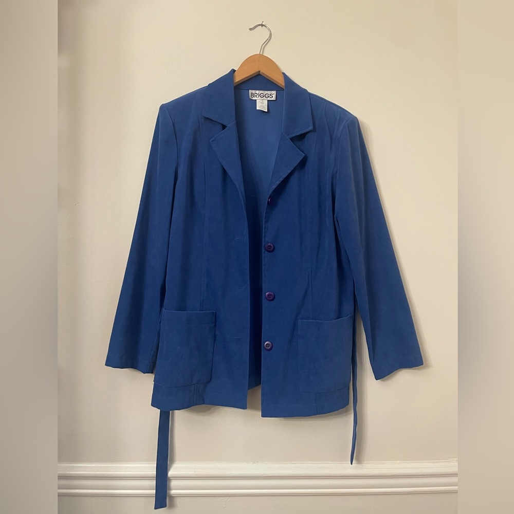 Vintage Briggs Faux Seude Blue 90s Jacket